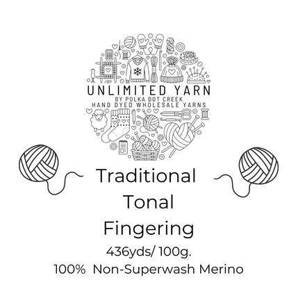 Traditional Tonal Fingering 100g Skein